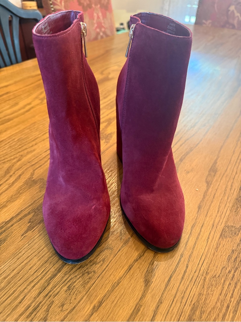 Jessica Simpson Burgundy Suede Ankle Boots